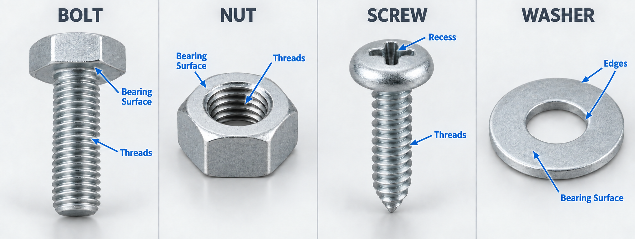 Bolt, nut, screw and washer coating applications